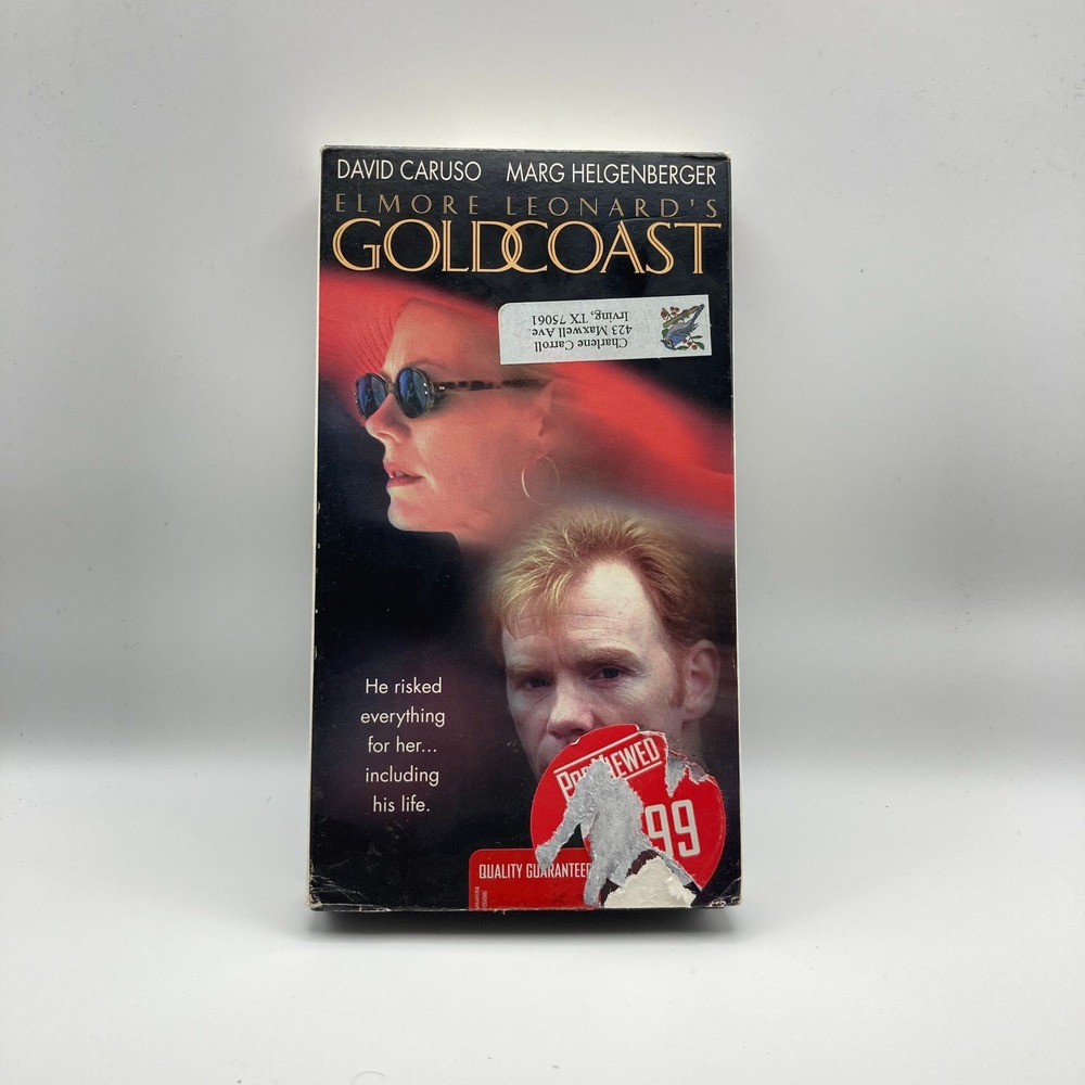 Gold‎ Coast VHS 1998 David Caruso Marg Helgenberger Elmore Leonard Blockbuster